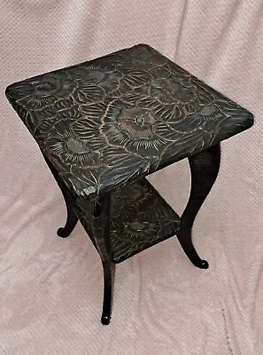 Antique Vintage Liberty Carved Arts And Crafts Japanese Occasional Table #2 • £195