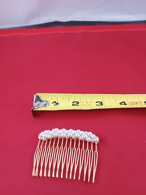 Vtg Hair Comb Retro Faux Pearls *171-E • $9