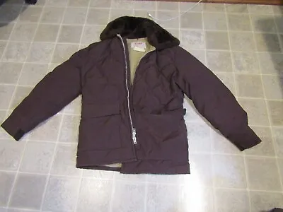 Old Vintage Med. Brown Schott Et Plum W/ Mouton Collar Down Jacket Coat • $299.99