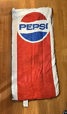 Vintage Pepsi Sleeping Bag Adult 68”x 34” Full Zip Open To Blanket • $39.95