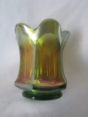 Vintage Carnival Glass - Flute Toothpick Holder - Green • $39.99