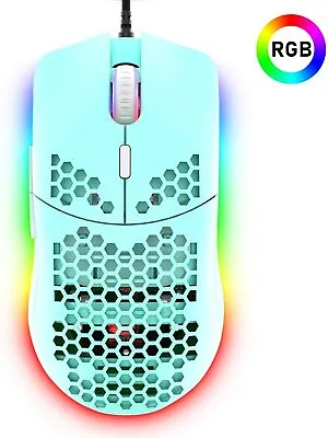 $26.89 • Buy Lightweight Gaming Mouse RGB Backlit 6400 DPI Honeycomb Shell Mouse For PC PS4