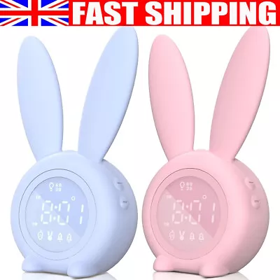 Bunny Shaped Alarm Clock Wake Up Night Light Kids Alarm Clock For Bedside Adults • £18.89