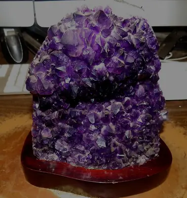 $359.33 • Buy Lg.amethyst Crystal Cluster  Geode From Uruguay Cathedral; Polished ; Wood Std.