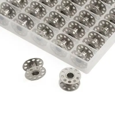 25pcs Sewing Machine Bobbins Spools Metal Bobbin For Brother Janome Singer • £4.98