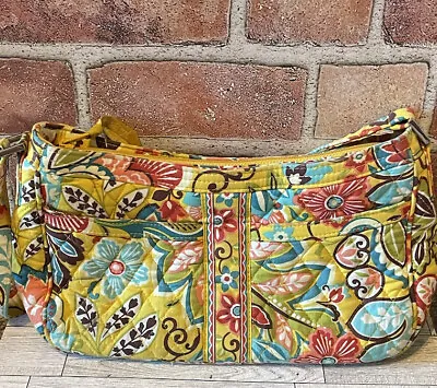 Vera Bradley Shoulder Bag Retired Provencal Print Yellow Floral Cassidy Style • $14.99