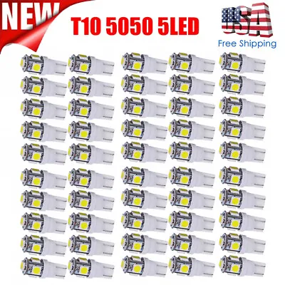$9.49 • Buy 50x Super White T10 192 168 LED Car Interior License Plate Dome Map Light Bulbs
