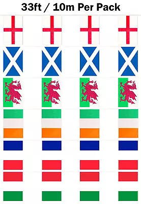 Rugby 6 Nations Country Flag Bunting 33ft 10m Party Decoration Sports Events • £5.99