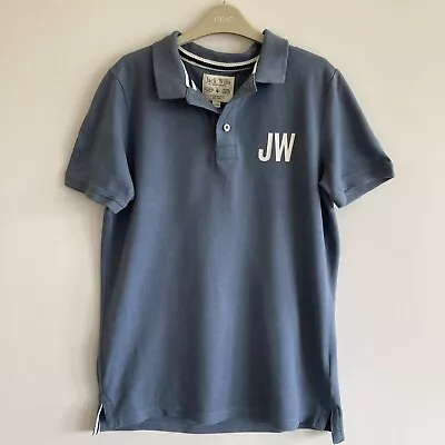 Jack Wills Polo Shirt Blue Cotton Teen Boys  Short Sleeved Age 14-15 Years • £5.99