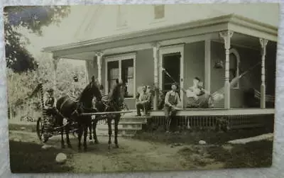 Rppc Postcard Man On Horse Drawn Hay Mower In Front Of Home #33 • $34.99