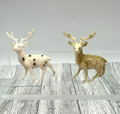Vintage Toy Lot Of 2 Deer Antelope Miniature Action Figures Polka Dot Animal • $7.99