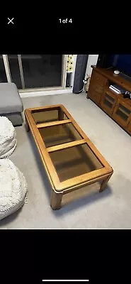 Wood And Glass Coffee Table • $30