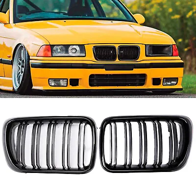 Gloss Black Front Kidney Grilles Grill Fit For BMW E36 3 Series E36 328i 96–1999 • $24.40