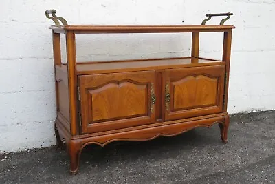 French Caned Glass Top Bar Buffet Server Tea Coffee Cart 5164 • $715.50