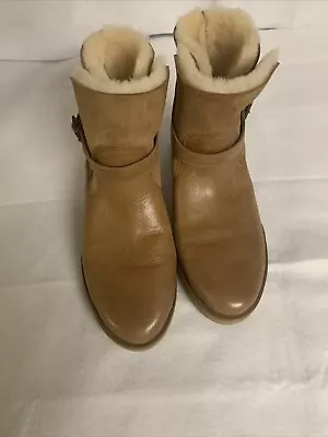 Ugg Romely Buckle Short Chestnut Suede Sheepskin Women's Boots Size Us 7.5 • $64.99