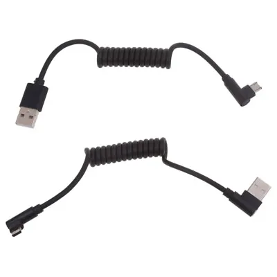 USB A To Micro USB Extension Cord Spring Coiled Charger Wire Data Cord 20-50cm • £4.28