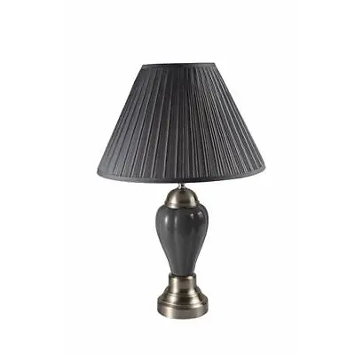 Ore Furniture 6117SN-GY 27 In. Ceramic And Metal Table Lamp - Silver & Gray • $68.64