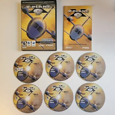$10 • Buy X-Plane 9 (Mac OS V 10.3 , 2008) Flight Simulator PC Gaming 6-Discs Complete CIB