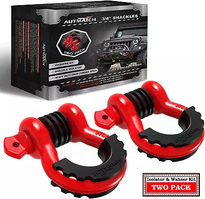 AUTMATCH D Ring Shackle 3/4  Shackles 2 Pack 41887Ibs Break Strength With 7/8  • $34.93