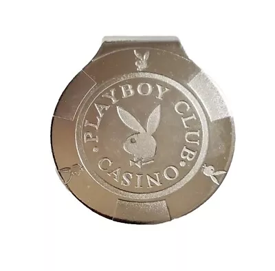 Vintage PLAYBOY Club And Casino Silver Tone Round MONEY CLIP • $19.99