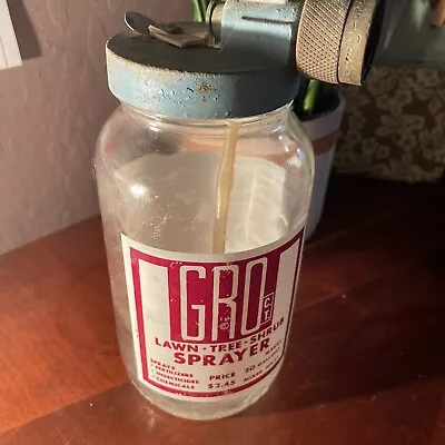 Vintage  Gro Chemical Co. Glass Sprayer.Pest- Fertilizer Plants. One Quart • $22.22