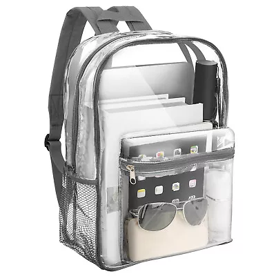 Clear Backpack Heavy Duty PVC Transparent Shoulder Handbag Waterproof School Bag • $13.48