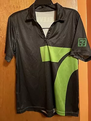 7 Eleven Uniform Apparel Mens Black Polo Jersey Shirt - Size Medium • $9.99