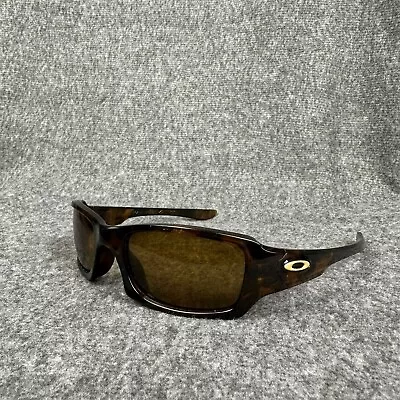 Oakley Five Sunglasses 12-858 Men Brown Tortoise Rectangle Wrap Frames 51-19 USA • $35