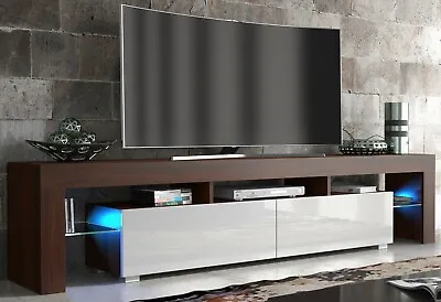 Modern TV Unit Cabinet Sideboard Stand High Gloss Doors  With Free LED  • £179.90