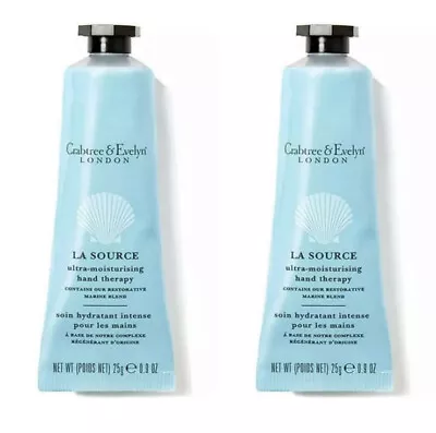 2 X Crabtree & Evelyn La Source Hand Therapy Hand Cream 25ml (2 X 25ml = 50ml) • £19.99