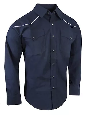 Western Rodeo Shirt Men Color Pipe Stripe Pearl Snap Up Pockets TRUE FIT Stretch • $23.95