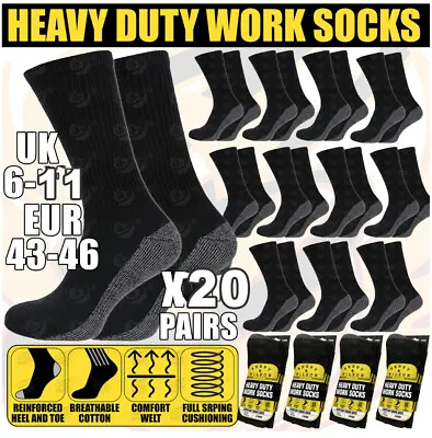 Mens Work Boot Socks Performance Warm Thick Cushioning Protector Size 6-11 • £5.99
