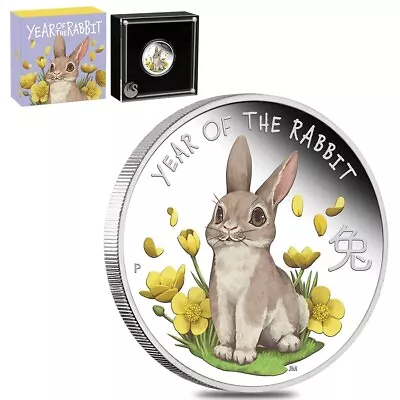 $54.99 • Buy 2023 1/2 Oz Tuvalu Year Of The Rabbit Proof Silver Coin .9999 Fine (w/Box & COA)