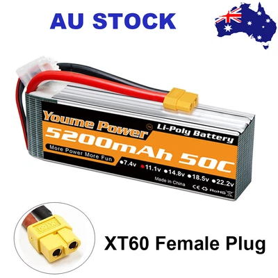 $45.49 • Buy Youme 5200mAh 3S 11.1V XT60 50C LiPo Battery For RC Drone Helicopter Boat Truck
