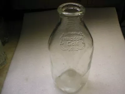 Vintage Meadow Gold Embossed Square Quart Glass Milk Bottle 9/1962 • $15
