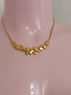 £15 • Buy Vintage Trifari TM Shiny Goldtone Nuggets Necklace 