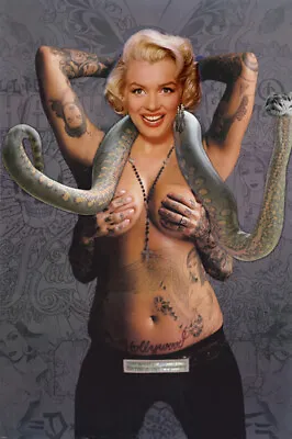 MARILYN MONROE POSTER Sexy Tattoo Snake 5 RARE HOT NEW 20x30 • $9.99
