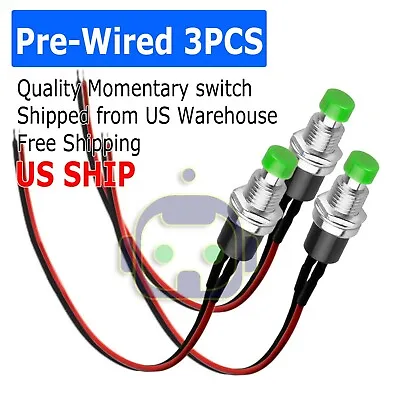 3 PCS Green Micro Lockless Momentary On/Off Push Button 12V 5A Switch Tact • $7.95