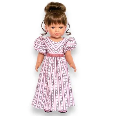 Doll Clothes 18  Victorian Dress Pink Stripe Brittany's Fit American Girl Dolls • $11.69