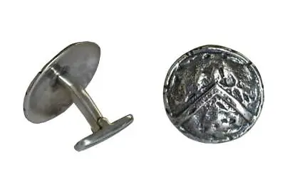 Spartan Shield - Λ Symbol - Leonidas And 300 - Thermopylae - Silver Cufflinks  • $149.90