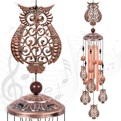 33 Large Owl Metal Wind Chimes Outdoor Garden 4 Tubes Bells Yard Home Decor Gift • $13.99