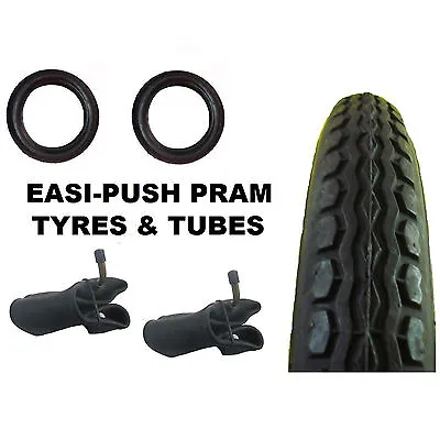 2 X Quinny Freestyle EASI-PUSH PRAM TYRES 12 1/2  X 2 1/4 + Bent Valve Tubes • £27.12