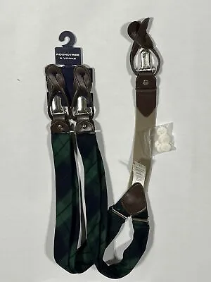 Mens Roundtree & Yorke Green Suspenders No Size NEW • $24.99