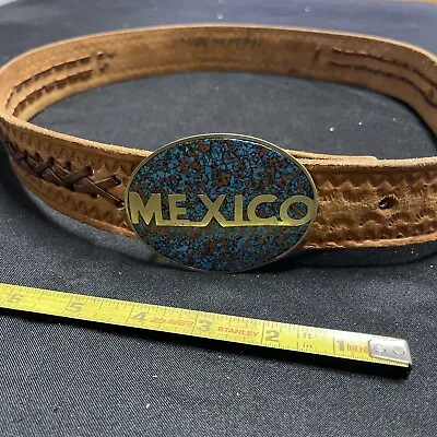 Mexican Genuine Leather Western Or Work Belt L/brown Men’s Sz 40/1. 3/4 Width • $25