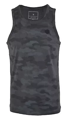 Mens Dissident Camouflage Sleeveless Cotton Vest Army Combat Gym Muscle S-XXL • £8.99