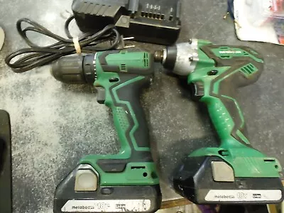 Metabo HPT 18V DS18DDX Drill & WH18DGL Impact Driver W/2 Batteries Charger • $50