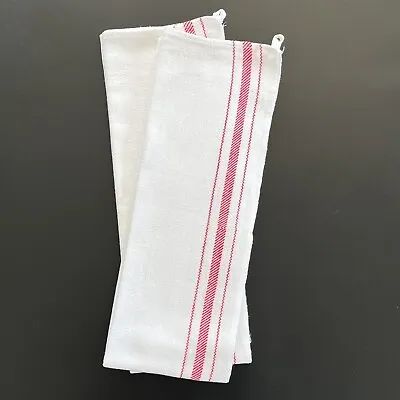 Two Vintage Linen Glass Cloths/Tea Towels - 80cm X 56cm • £6.95