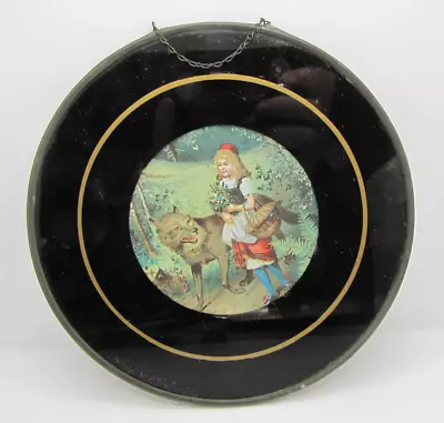 Red Riding Hood & The Wolf Picture Chimney Flue Cover Antique Old! • $44.45