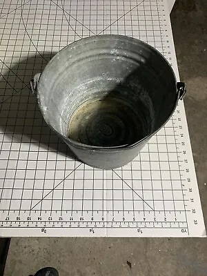 Galvanized Metal Pail Bucket Primitive Vintage • $31.80