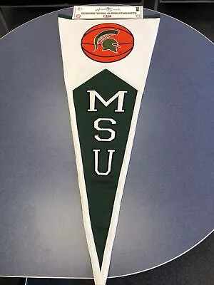 Michigan State Spartans Basketball Embroidered Wool Blend Pennant Flag 40  New • $18